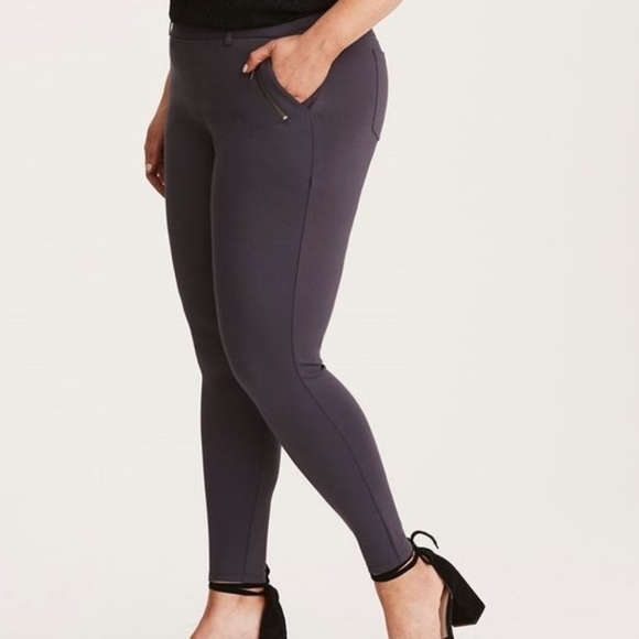 torrid Pants - Torrid Studio Ponte Slim Fix Pixie Pant - Grey